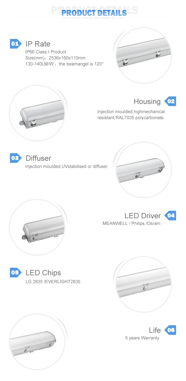 8TF LED tri-proof light